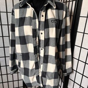 Columbia Black and White Checkered Fleece Shirt